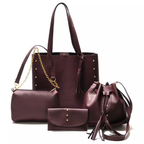 Kit Bolsa Feminina de Couro Rafaella