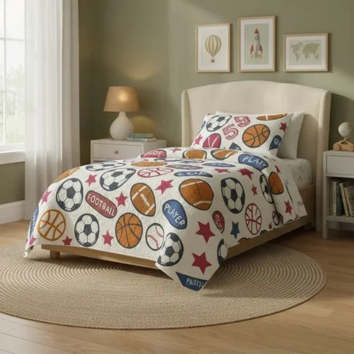 Kit Colcha Infantil Cama Solteiro 2 Peças Cobre-Leito e Porta-Travesseiro Microfibra Estampada Menino e Menina 1,60 x 2,20 m