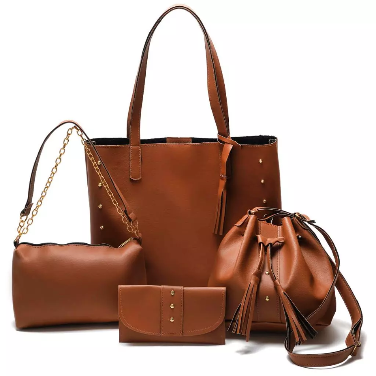 Kit Bolsa Feminina de Couro Rafaella