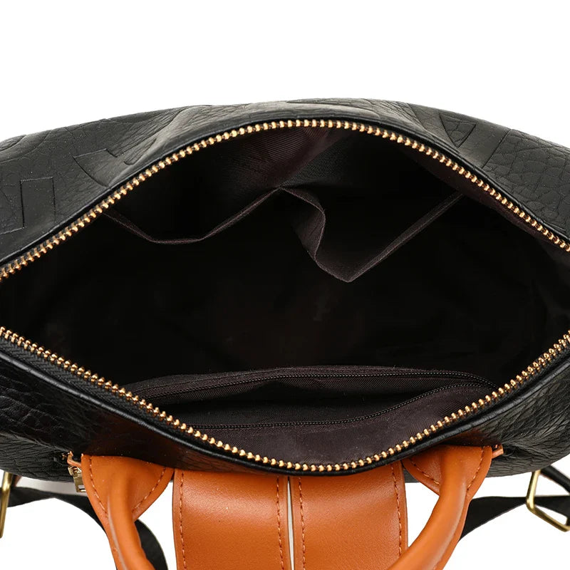 Bolsa Mochila Feminina de Couro Grande