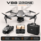 Drone V88 Dobrável com Câmera HD 4K 8K WiFi GPS Controle Remoto Bateria Modular Bolsa de Transporte