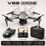 Drone V88 Dobrável com Câmera HD 4K 8K WiFi GPS Controle Remoto Bateria Modular Bolsa de Transporte