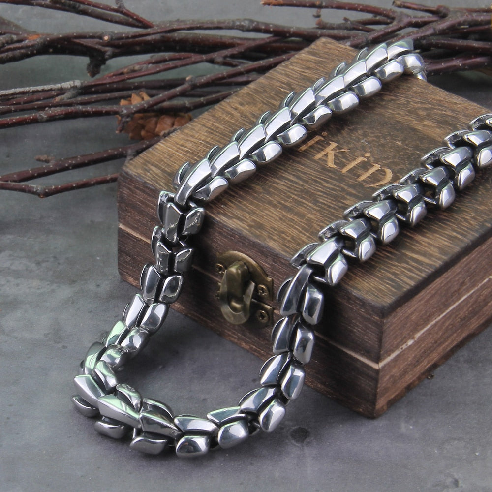 Colar Masculino Head Dragon com Caixa Vikings Inoxidavel
