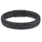 Pulseira Classica Couro Genuíno Inoxidável