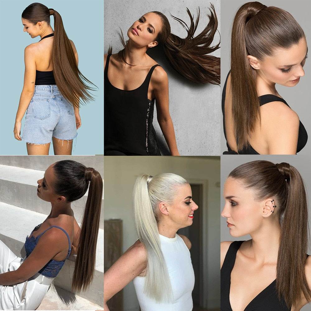 Aplique Rabo de Cavalo Mega Hair Liso Premium Peruca