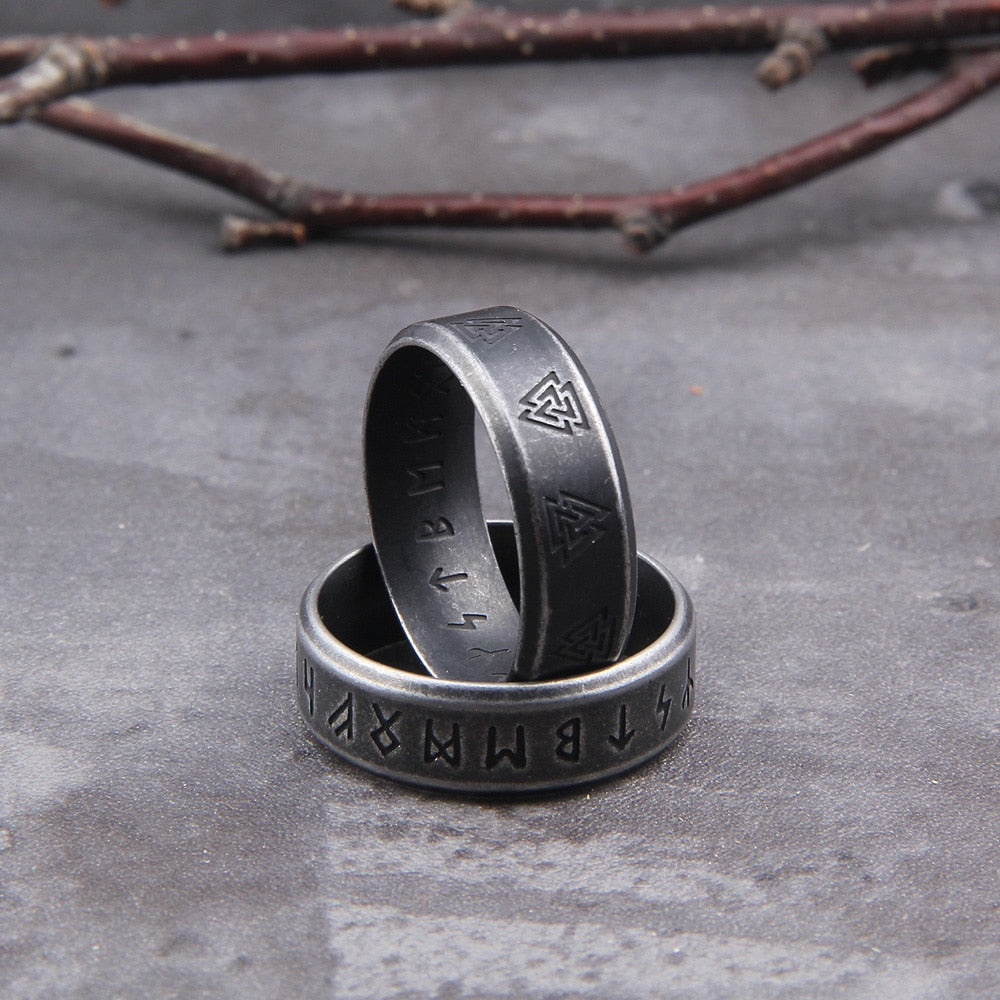 Anél Nórdico Masculino Inoxidavel Com Caixa Vikings