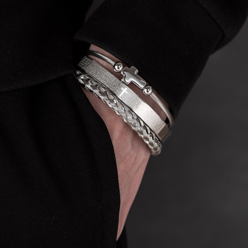 Pulseira Masculino Bracelete Pai Nosso