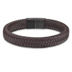 Pulseira Classica Couro Genuíno Inoxidável