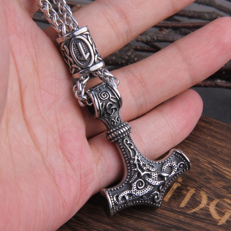 Colar Masculino Martelo Thor Basic com Caixa Vikings