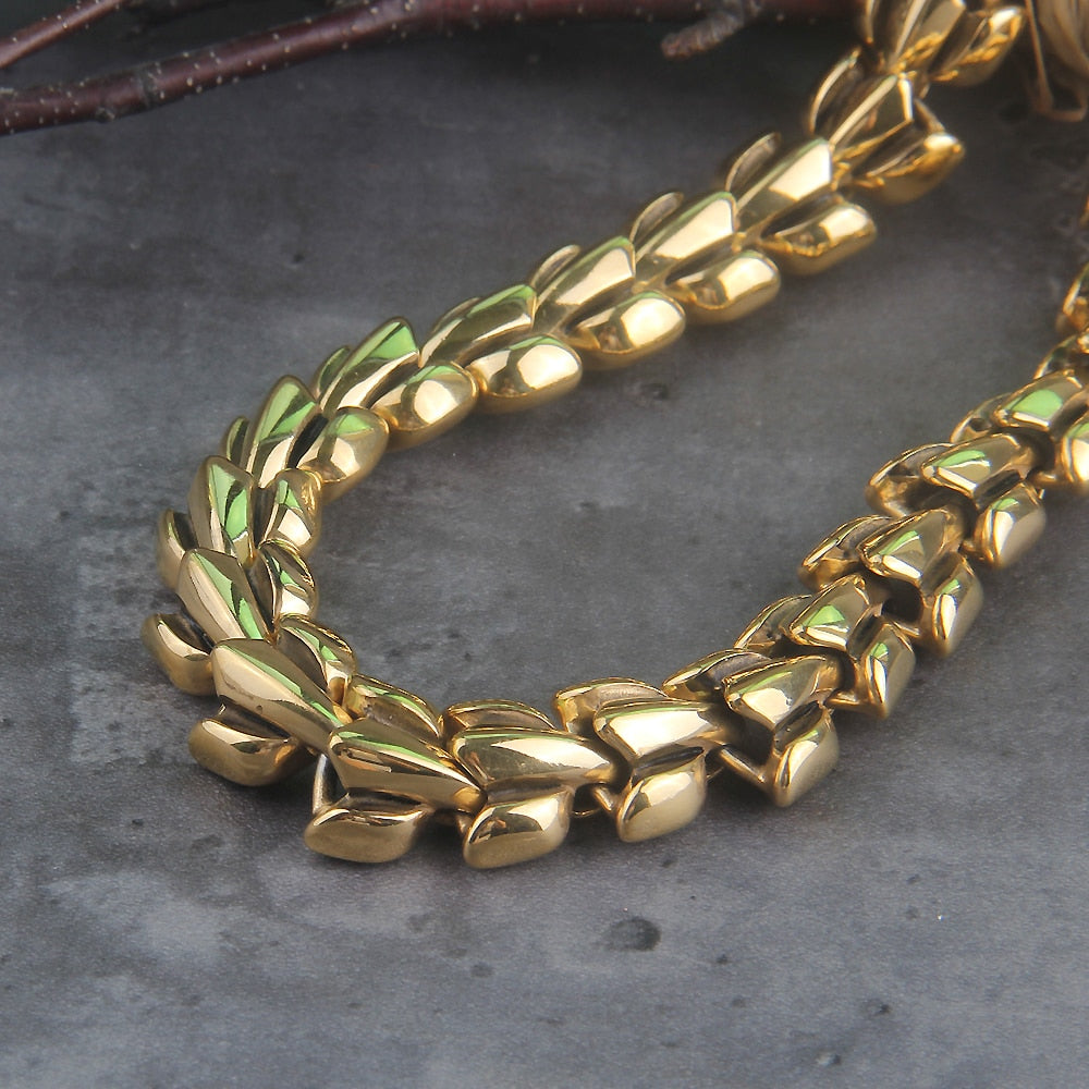 Colar Masculino Head Dragon com Caixa Vikings Inoxidavel