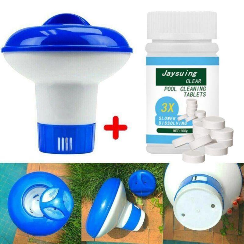 Limpador de piscinas e Tabletes de Cloro Flutuador - Universo Livre - lojauniversolivre.com