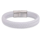 Pulseira Classica Couro Genuíno Inoxidável