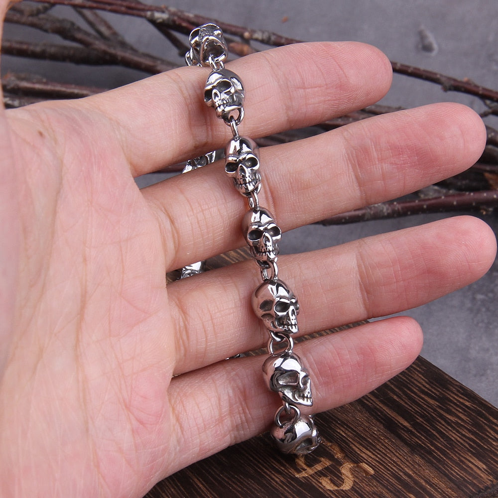 Pulseira Masculina Cranios Skull com Caixa Vikings