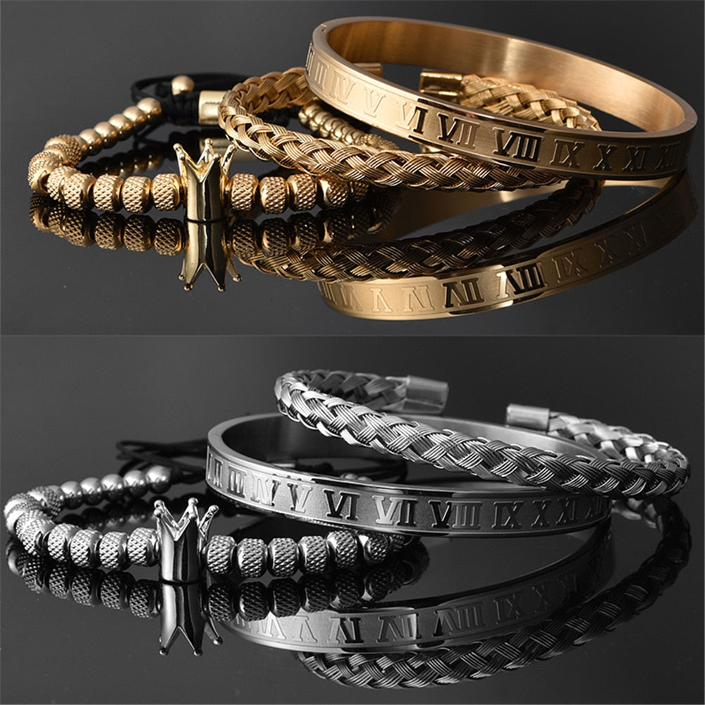 Pulseira Masculina Luxo Royal 3 em 1