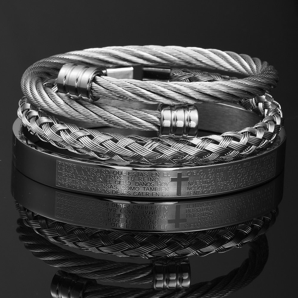 Pulseira Masculino Bracelete Pai Nosso
