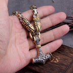 Colar Premium Martelo de Thor Acorrentado Inoxidavel Masculino