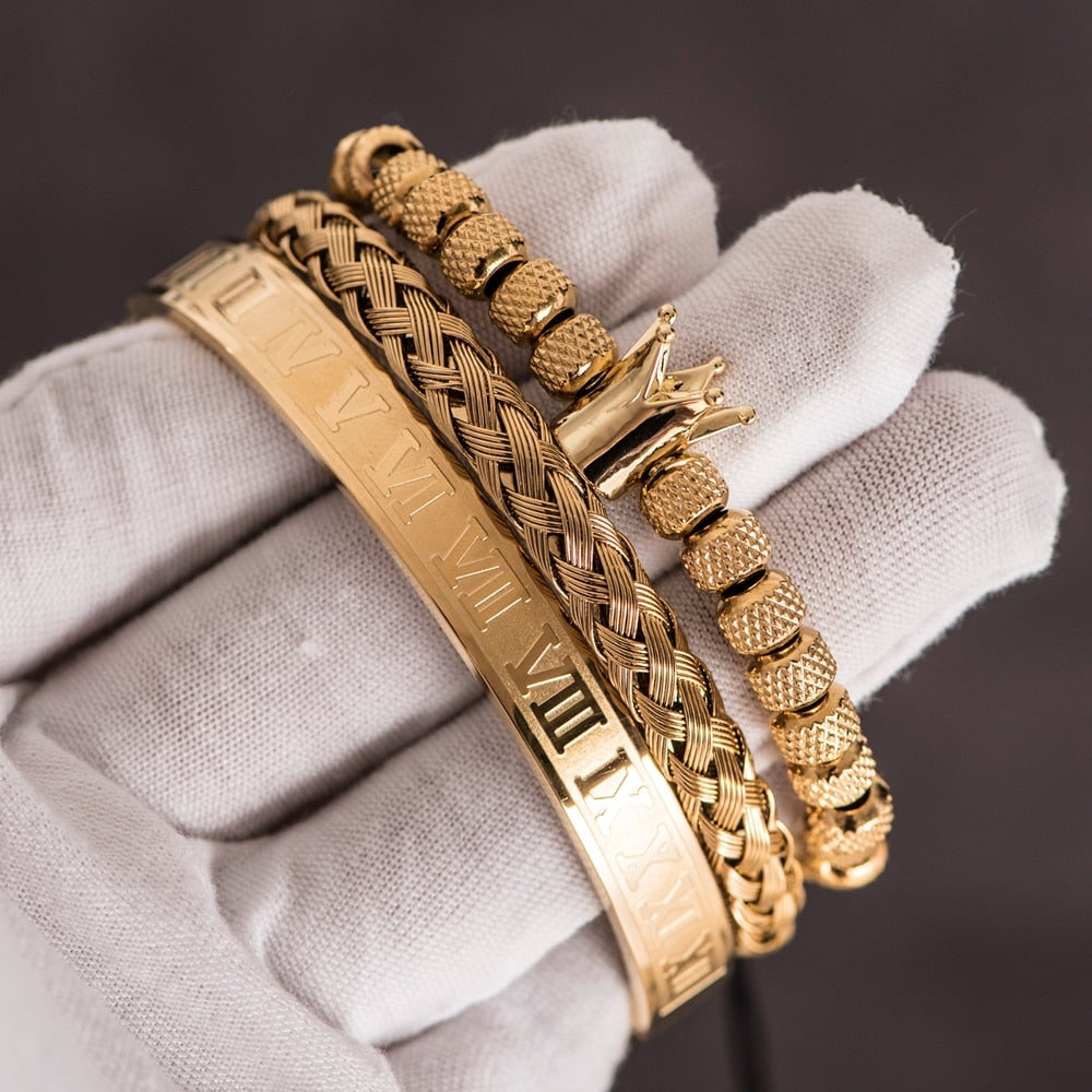 Pulseira Masculina Luxo Royal 3 em 1