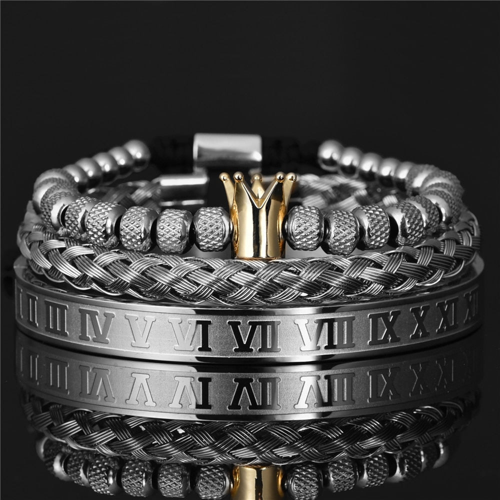 Pulseira Masculina Luxo Royal 3 em 1