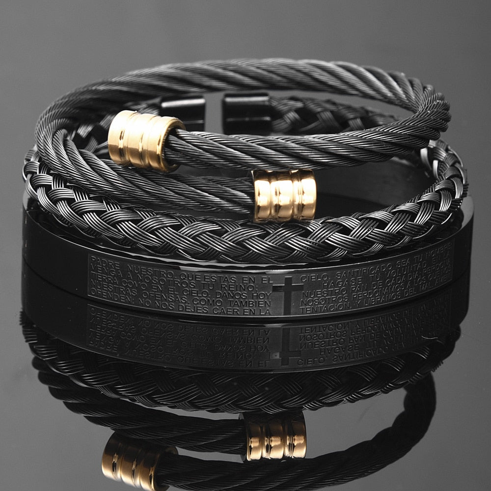 Pulseira Masculino Bracelete Pai Nosso
