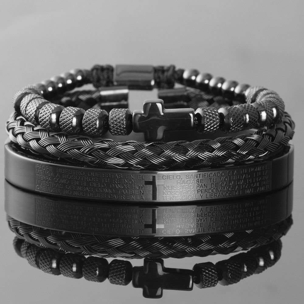 Pulseira Masculino Bracelete Pai Nosso