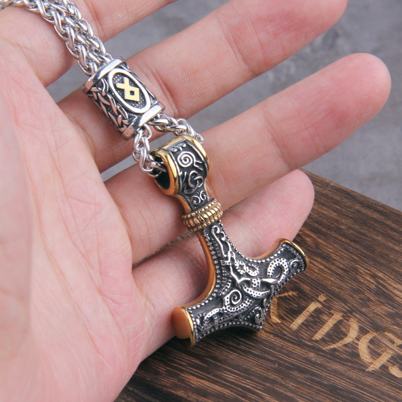 Colar Masculino Martelo Thor Basic com Caixa Vikings