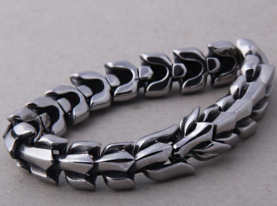 Pulseira Masculina Head Dragon com Caixa Vikings