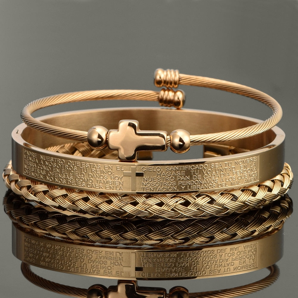 Pulseira Masculino Bracelete Pai Nosso