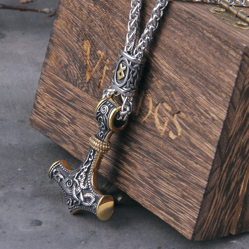 Colar Masculino Martelo Thor Basic com Caixa Vikings