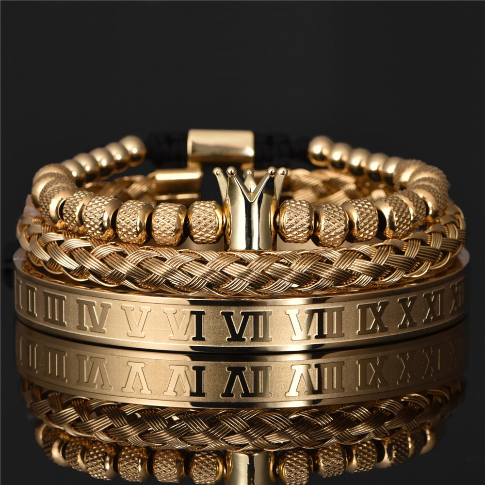 Pulseira Masculina Luxo Royal 3 em 1