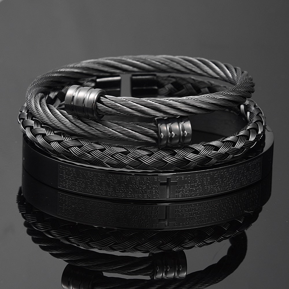 Pulseira Masculino Bracelete Pai Nosso