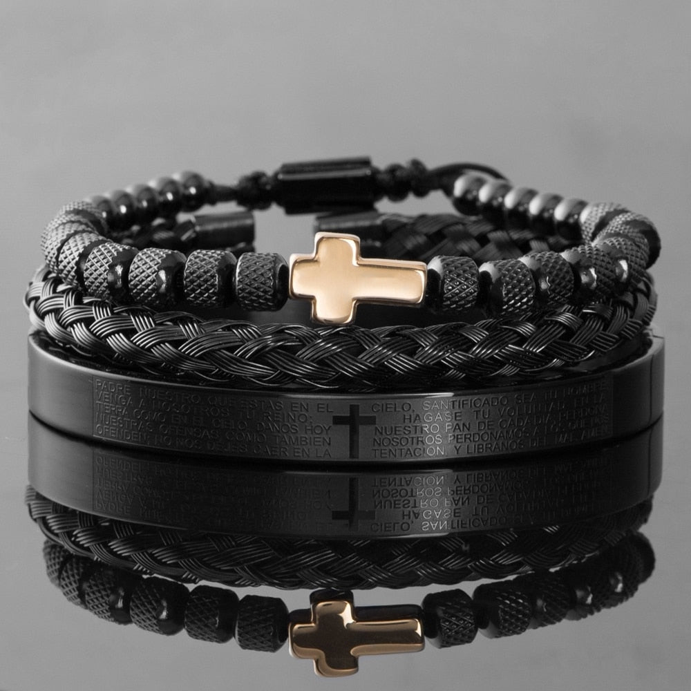 Pulseira Masculino Bracelete Pai Nosso
