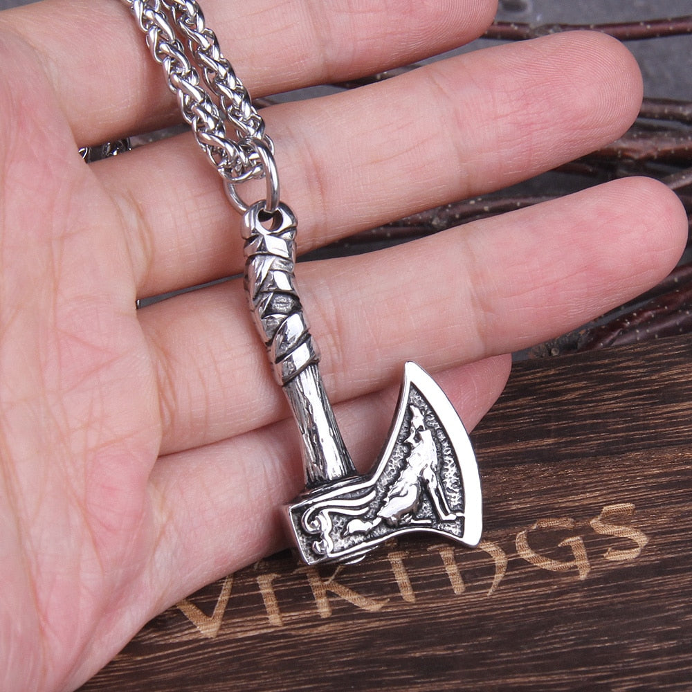 Colar Masculino Machado Nordico com Caixa Vikings