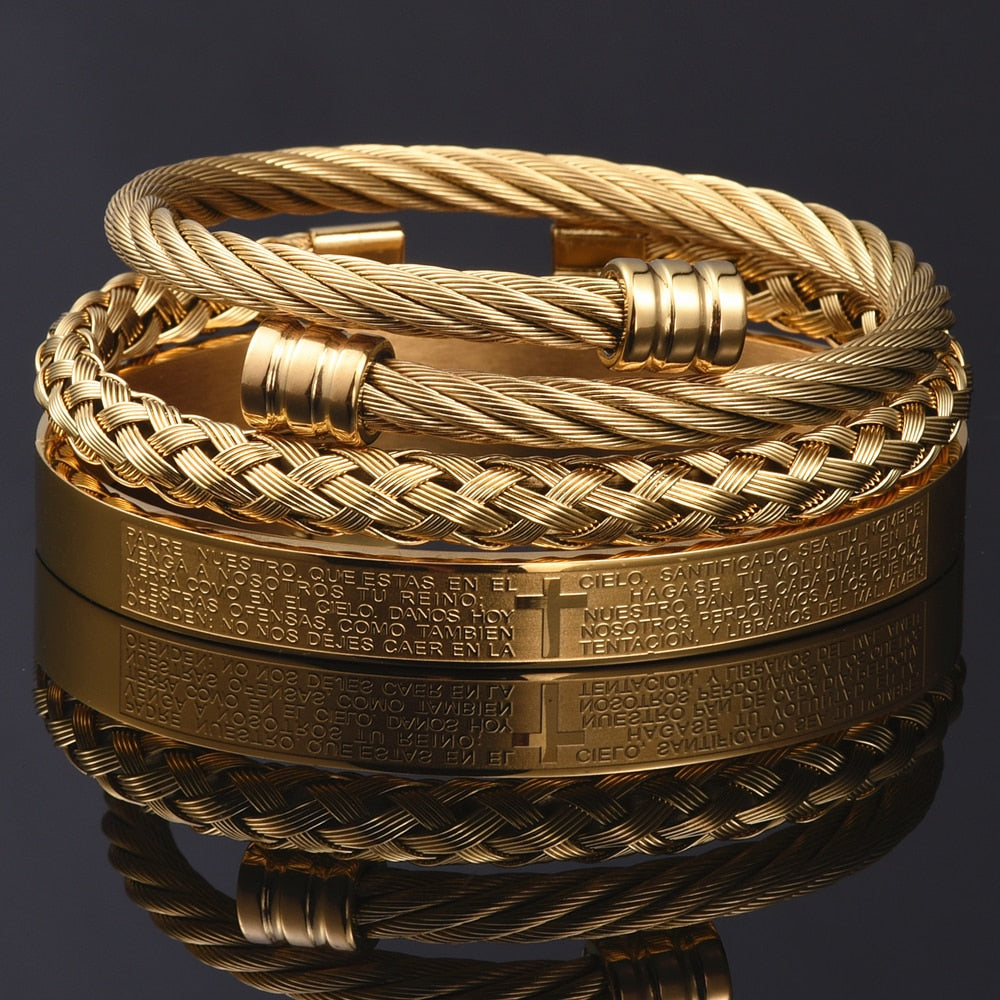 Pulseira Masculino Bracelete Pai Nosso