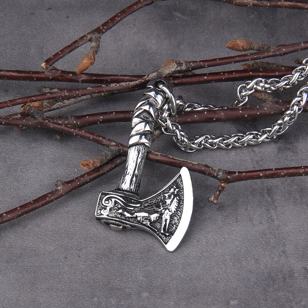 Colar Masculino Machado Nordico com Caixa Vikings