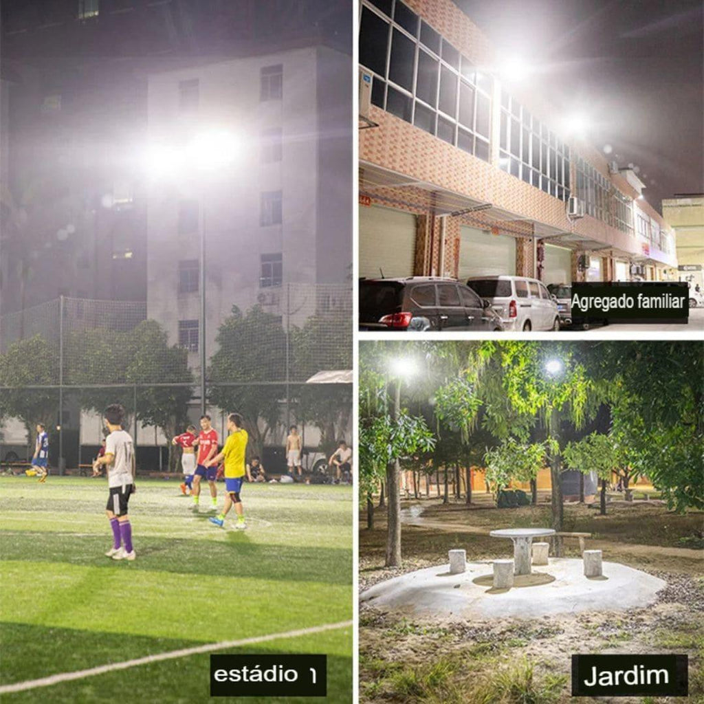 Luminária LED Solar 1000W com Sensor de Presença IP66