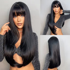 Peruca Wigs Human Realista Longa Lisa Front Lace