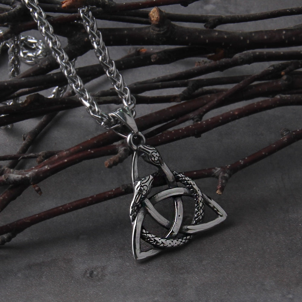 Colar Masculino Valknut Triangulo Vinking com Caixa