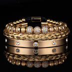 Pulseira Masculina Brilhantes Luxo Punk