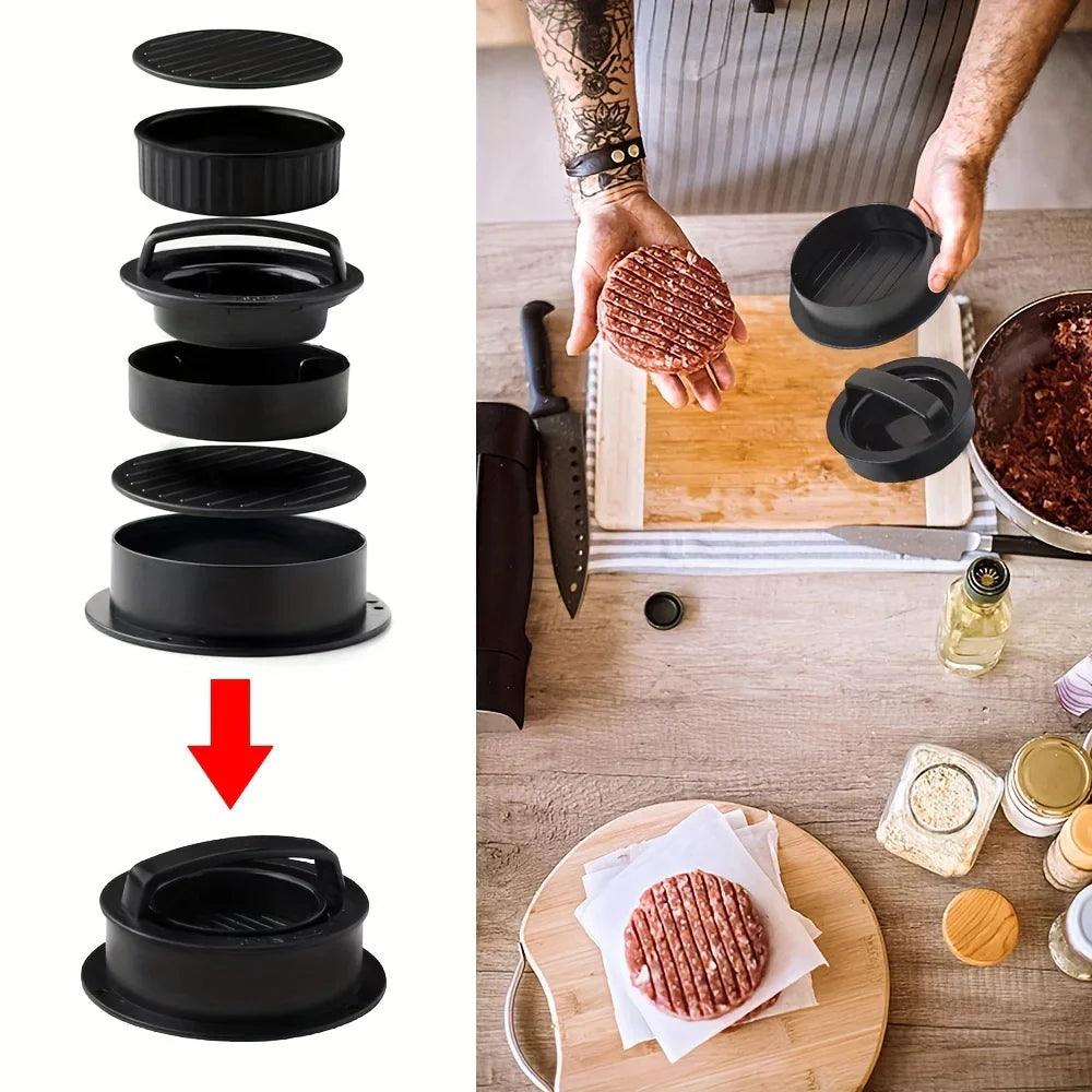 Molde para Carne de Hamburger 3 em 1