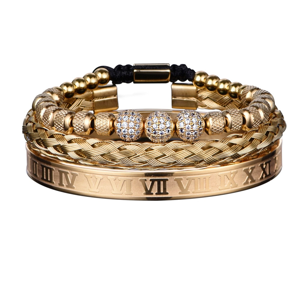 Pulseira Masculina Brilhantes Luxo Punk