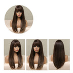 Peruca Wigs Human Realista Longa Lisa Front Lace