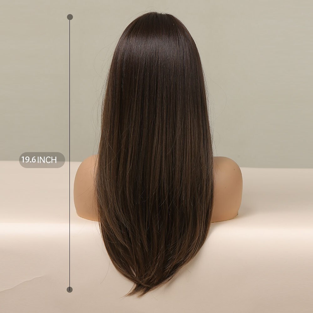 Peruca Wigs Human Realista Longa Lisa Front Lace