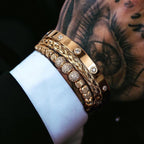 Pulseira Masculina Brilhantes Luxo Punk