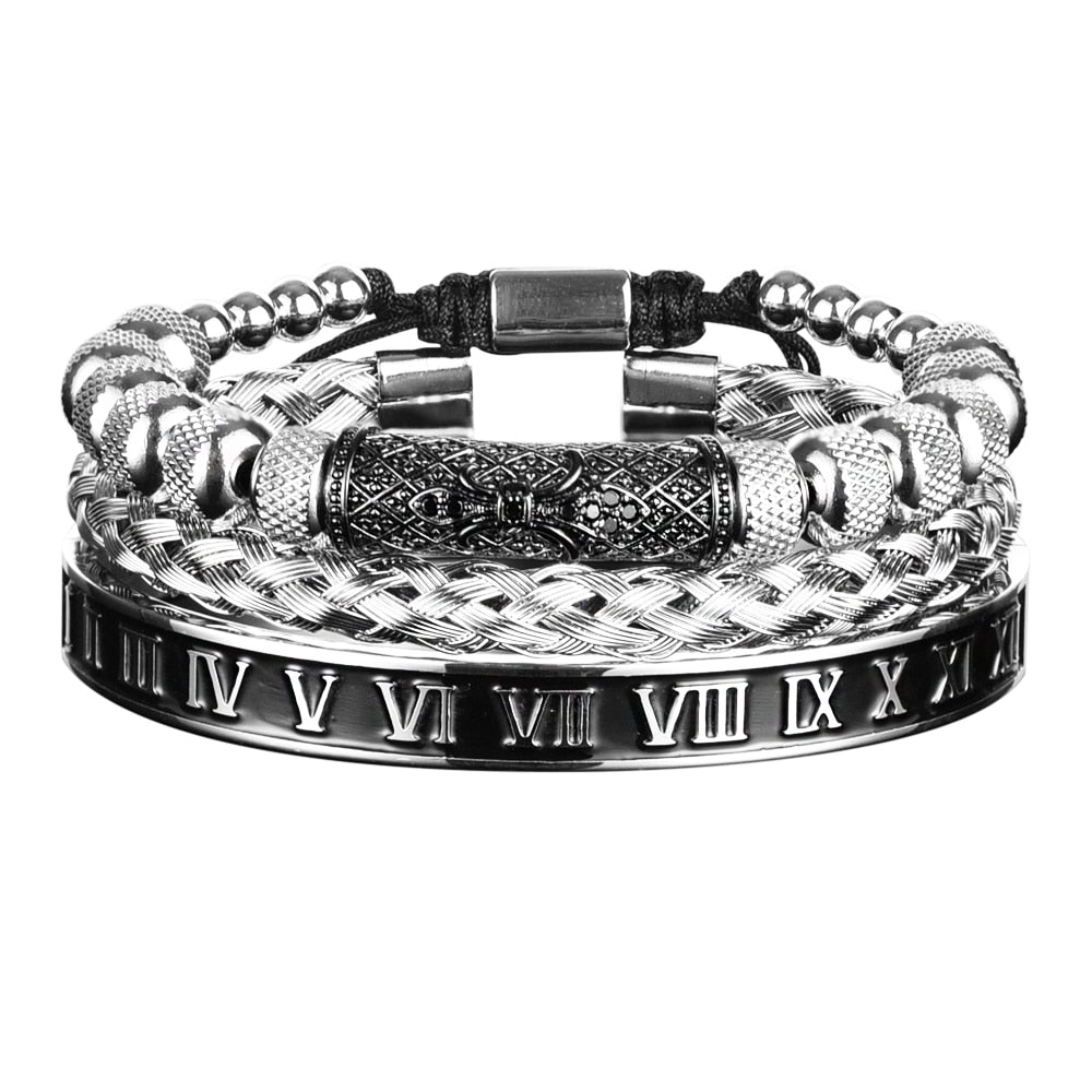 Pulseira Masculina Luxo Flower 3 em 1