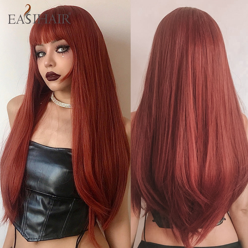 Peruca Wigs Human Realista Longa Lisa Front Lace