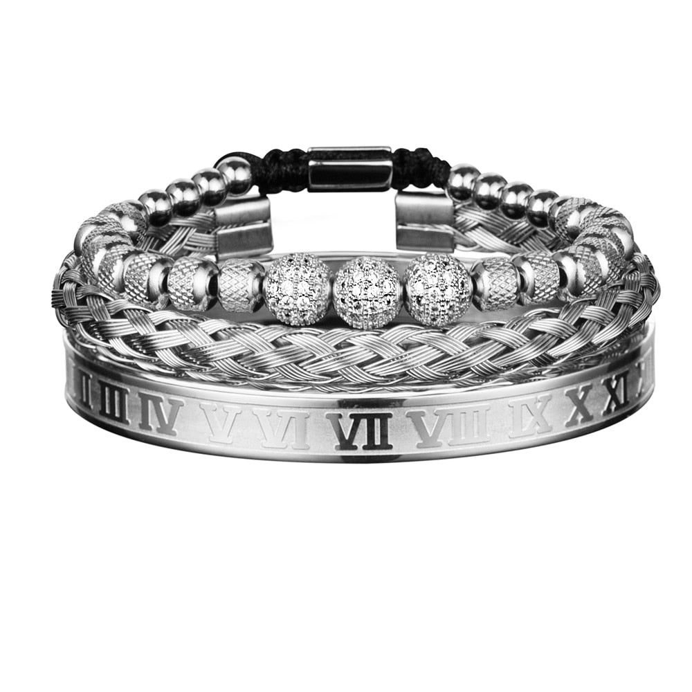 Pulseira Masculina Brilhantes Luxo Punk