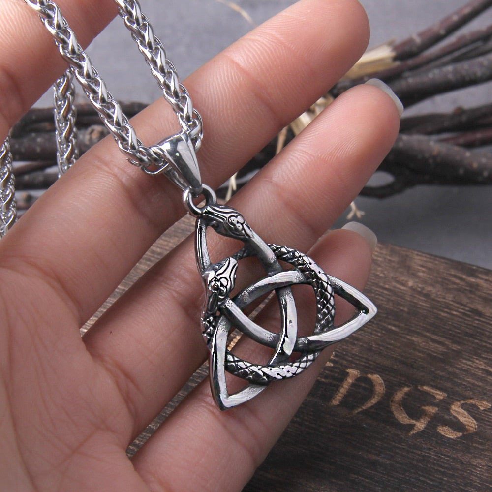 Colar Masculino Valknut Triangulo Vinking com Caixa
