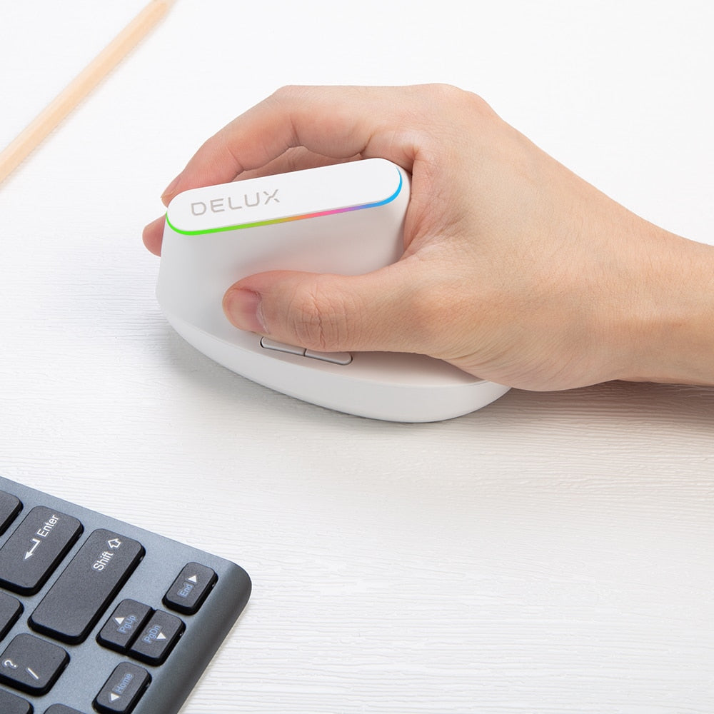 Mouse Vertical Ergonômico Delux
