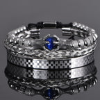 Pulseira Bracelete Masculino Olho de Tigre Stone
