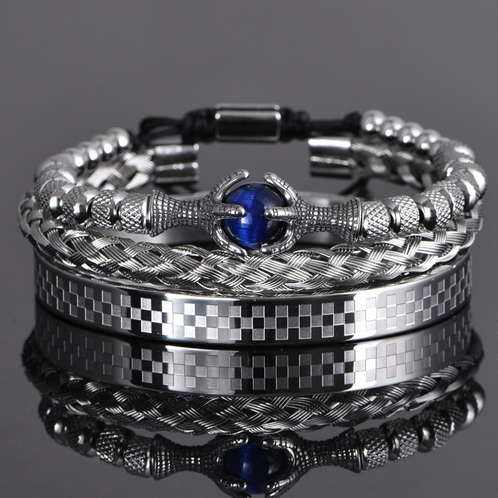 Pulseira Bracelete Masculino Olho de Tigre Stone